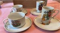 Soup Mugs & Coffee Cups w/plates