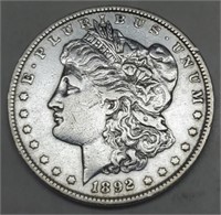 1892 Morgan Silver Dollar AU