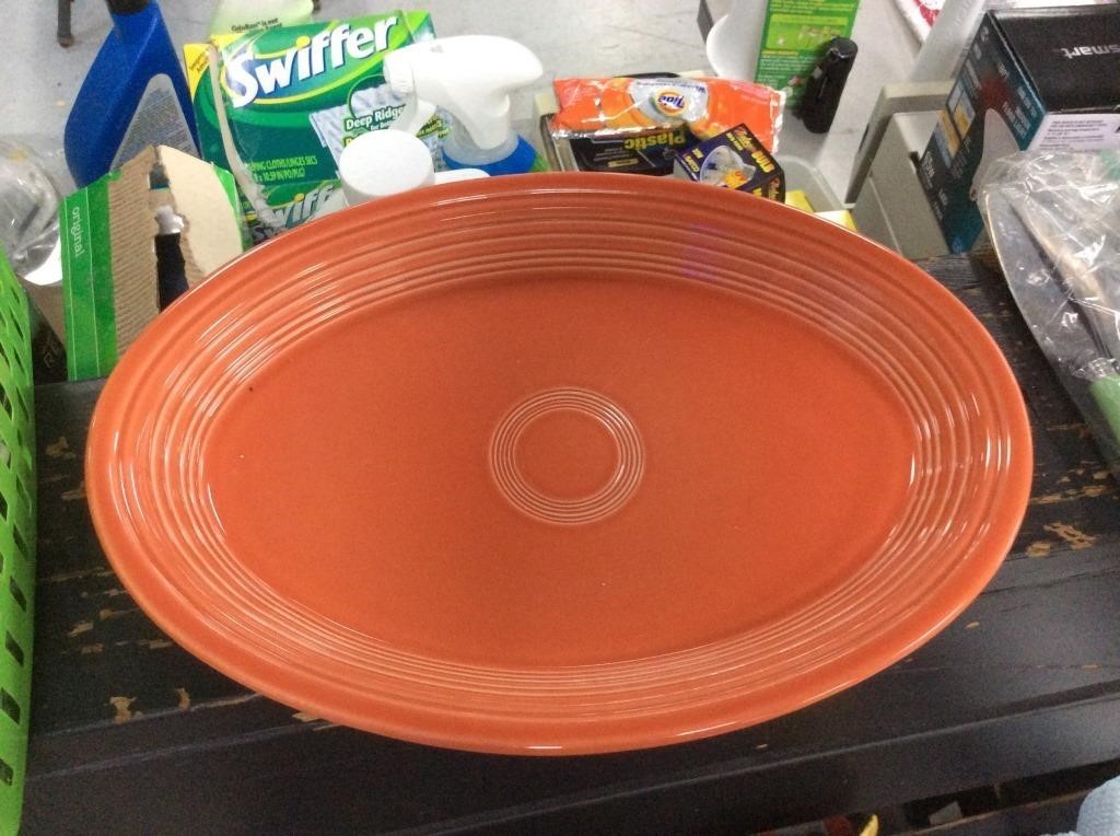 Orange fiesta ware serving dish