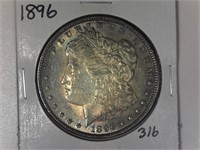 1896 Toned Morgan Silver Dollar