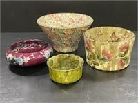 Hand Crafted Paper on Glass Bowls