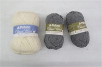 Lot of Patons Classic Wool Roving Yarn, Aran & 2