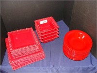 Red Ceramic Plates & Bowls