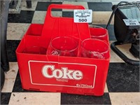 Coke Bottle tray and glasses