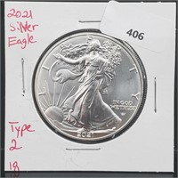 2021 1oz .999 Silver Eagle Type 2