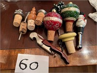 LOT OF WINE BOTTLE STOPPERS