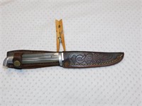 QUEEN STEEL #74 KNIFE WITH MATCHING SHEATH