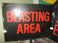 Blasting Area Metal Sign