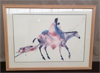 Beautiful Watercolor Lithograph of Mother & Child