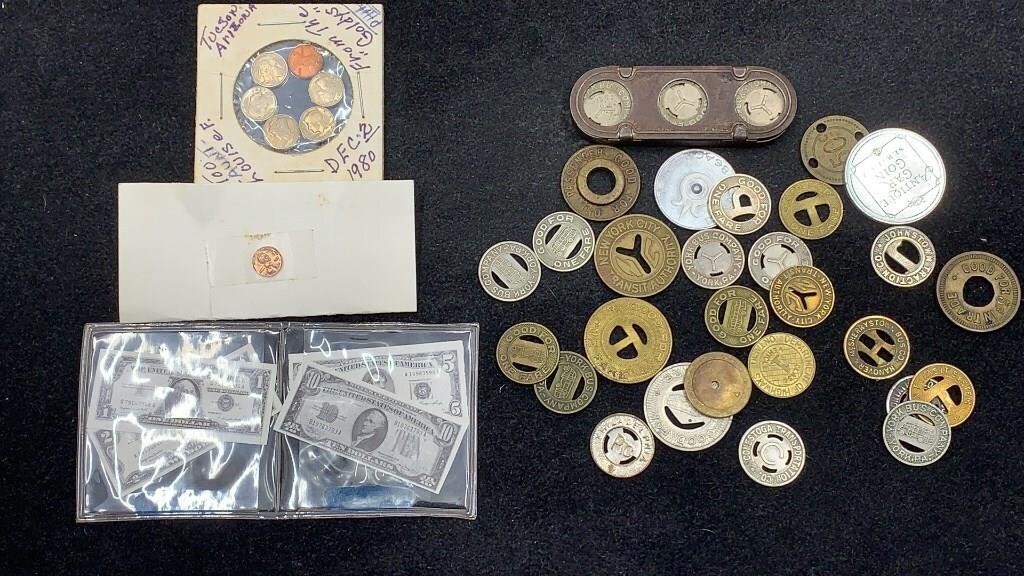 (30) Vintage Transit Tokens & Micro Coins & Paper