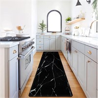 Long Anti-Fatigue Kitchen Rugs Black