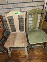 2 WOODEN VTG. DINING CHAIRS. PROJECT CHAIRS