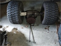 Rear axle for a lawn mower.