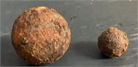 (2) Civil War Cannister Balls