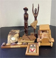 Carved Figures, Clock, Nut Display, Truck & More