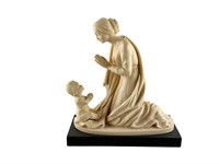 G. Ruggeri Mother and Child Praying Sculpture