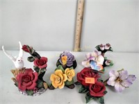 Flower figurines including porcelain AMC