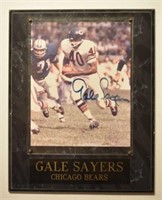 Signed Gale Sayers 8 x 10 Photo In Wall Plaque