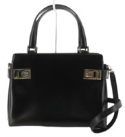 Ferragamo Gancini Black Leather Handbag