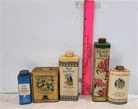 Collection of Early Powder Bath Tins