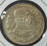 Silver 1960 Mexican dollar