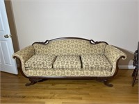 Key City Furniture Co Mahogany Swan Back Sofa 78”