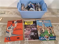 Tote of sports cards and vintage flyers