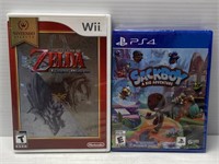 The Legend of Zelda Wii + Sackboy PS4 Games