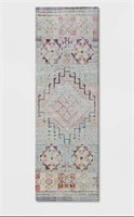 Runner Distressed Geo Persian Style Rug Blush