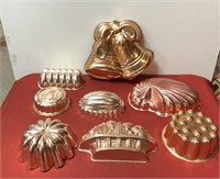 Group of copper colored jello molds