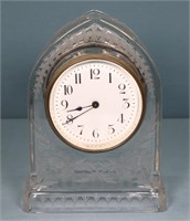 H.P. Sinclaire Brilliant Cut Glass Desk Clock