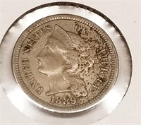1889 Three Cent VF