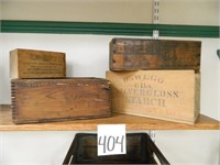 (4) Small Advertising Wood Boxes