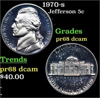 Proof 1970-s Jefferson Nickel 5c Grades GEM++ Proo