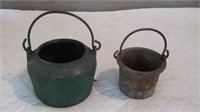 2 Small Cast Pots