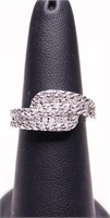 STERLING WHITE TOPAZ PAVE RING, LAB GROWN