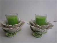 Ceramic Leaf Candle Holders
