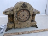 Waterbury Wooden Clock Case w/  Key & Glass Cover