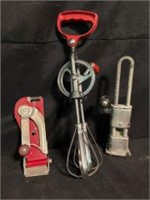 Vintage Dazey Can Openers, Hand Mixer, And Nutcrac