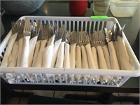 Basket of Wrapped Cutlery Sets