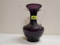 Purple blown glass vase