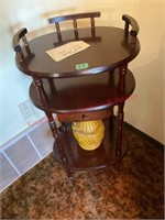 MCM 3 Tier Accent Table w/ Drawer