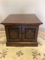 Vtg. pine coffee table 27" x 27” x 21” high