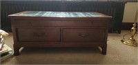 Glass top Coffee table with drawers