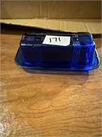 Cobalt Blue glass butter dish