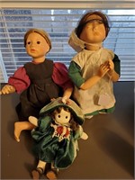 2 Sitting Ceramic Dolls & 1 Musical Doll