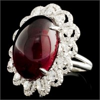 25.37ct Rubellite & 1.60ctw Diam Ring in 18K Gold