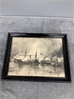 Civil War Naval Battle Print