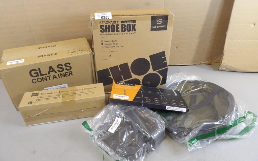 Glass Container, Shoe Box & More