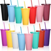 30 pack Solid colors  - 15 Pack Tumbler with Straw
